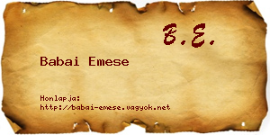 Babai Emese névjegykártya