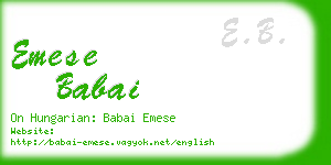 emese babai business card